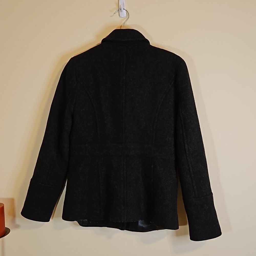 J Crew Gray Stadium Cloth Nello Gori Wool Peacoat Jacket Double Breasted Size 2 - Picture 4 of 10